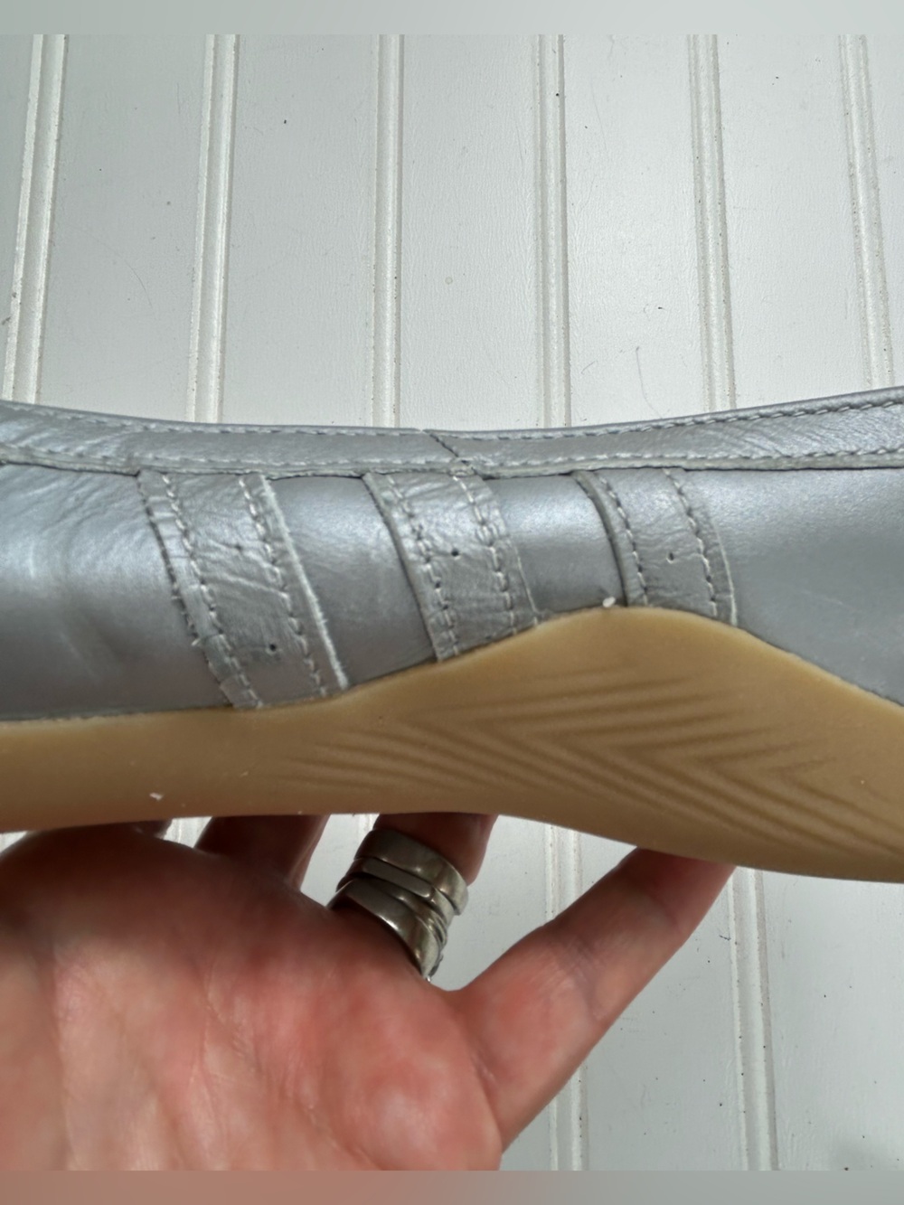 Adidas Sneakers Taekwondo Mei Ballet Gray Silver Leather Lace-Up Size 7.5 NEW - Picture 9 of 11